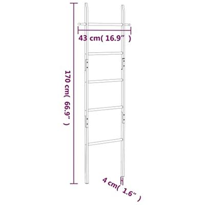 VidaXL Handdoekenladder 170 cm massief walnotenhout