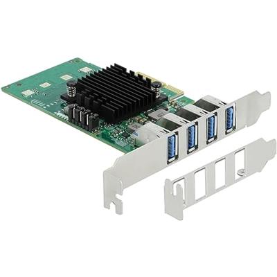 Delock 89048 PCI Express x4-kaart naar 4 x externe USB 3.0 Quad Channel - Low Profile Form Factor