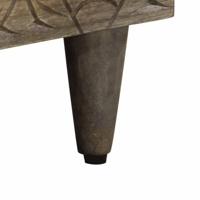 Nachtkastje 50x33x60 cm massief mangohout lichtgrijs - thumbnail