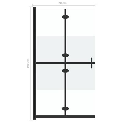 VidaXL Inloopdouchewand inklapbaar 70x190 cm esg-glas halfmat