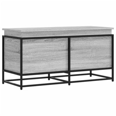 Opbergbox met deksel 100x40x51,5 cm bewerkt hout grijs sonoma