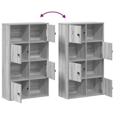 Boekenkast 60x24x101,5 cm bewerkt hout grijs sonoma eikenkleur