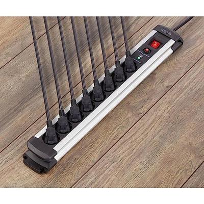 Sygonix SY-4755614 Overspanningsveilige stekkerdoos 8-voudig Zilver, Zwart Randaarde stekker 1 stuk(s)