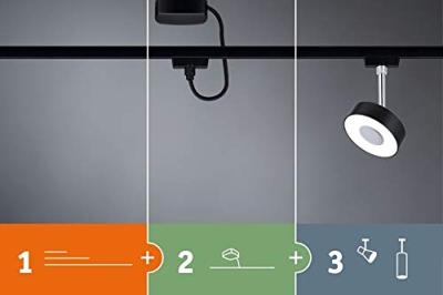 Paulmann Tube 230V-railsysteem lamp URail GU10 Zwart (mat), Chroom