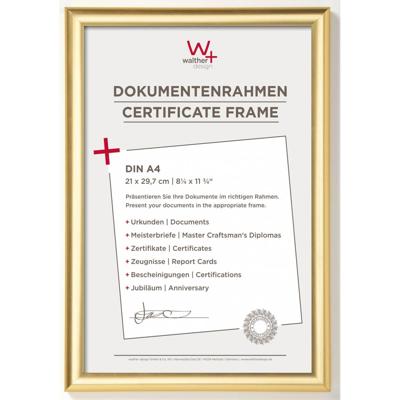 walther+ design KP130G Wissellijst Papierformaat: DIN A4 Goud