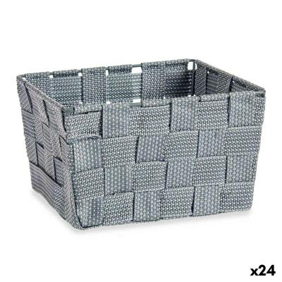 Mand Vlechten Grijs Stof (15 x 10,5 x 20 cm) (24 Stuks)