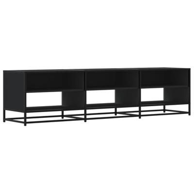 Tv-meubel 180x40x46 cm bewerkt hout zwart - thumbnail