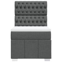 Boxspring met matras stof donkergrijs 90x190 cm - thumbnail