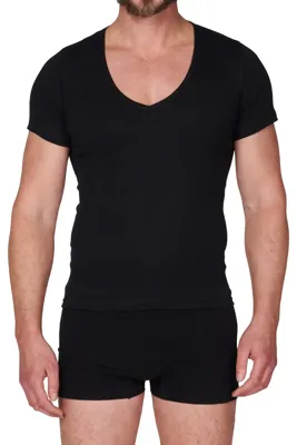 Beeren Men T-Shirt Diepe V-Hals Zwart (3 pack)