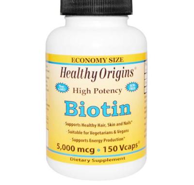 Biotine, Hoge Dosering, 5000 mcg (150 vegetarische capsules) - Healthy Origins