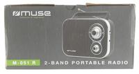 Muse M-051R draagbare retro radio, FM en MW, werkt op netstroom en batterijen, telescopische antenne, AUX-in, zwart - thumbnail