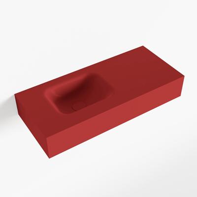 MONDIAZ LEX Fire vrijhangende solid surface wastafel 70cm. Positie wasbak links MONDIAZ LEX Fire vrijhangende solid surface wastafel 70cm. Positie wasbak links