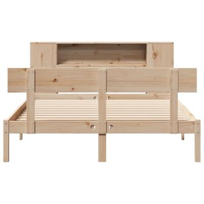 Bed met boekenkast zonder matras massief grenenhout 140x200 cm - thumbnail