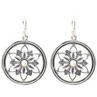 Oorbellen Bloem met Maansteen - thumbnail