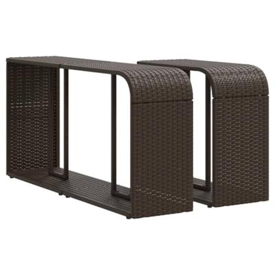 VidaXL Opbergschappen 2 st poly rattan bruin