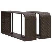 Opbergschappen 2 st poly rattan bruin - thumbnail