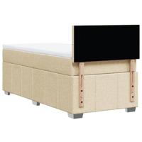 Boxspring met matras stof crèmekleurig 90x200 cm - thumbnail
