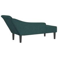 Chaise longue met kussens stof donkergroen - thumbnail