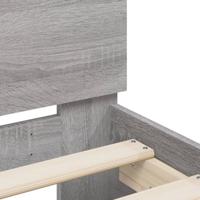 Bedframe met hoofdeinde bewerkt hout grijs sonoma 200x200 cm - thumbnail