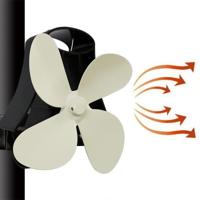 YL-105 4-Blade aluminium warmte aangedreven open haard kachel fan (wit) - thumbnail