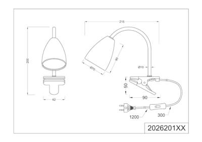 Trio TafellampWanda met klem wit - 202620131