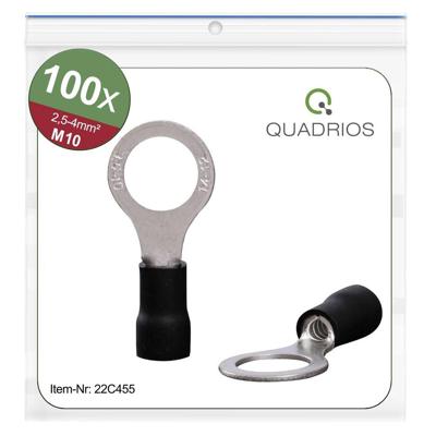 Quadrios 22C455 Ringkabelschoen Dwarsdoorsnede (max.): 4.0 mm² Schachtdiameter: 10.5 mm Deels geïsoleerd Zwart 1 set(s) Quadrios 22C455 Ringkabelschoen Dwarsdoorsnede (max.): 4.0 mm² Schachtdiameter: 10.5 mm Deels geïsoleerd Zwart 1 set(s)