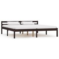 Bedframe massief grenenhout donkerbruin 180x200 cm - thumbnail