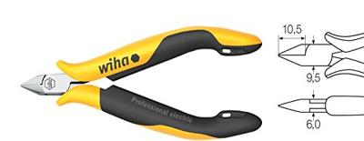 Wiha Zijkniptang Professional ESD smalle, spitse kop zonder facet | 115mm/4 12" - 33521 - 33521