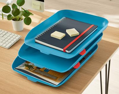 Brievenbak Leitz Cosy set van 3 A4 sereen blauw Brievenbak Leitz Cosy set van 3 A4 sereen blauw