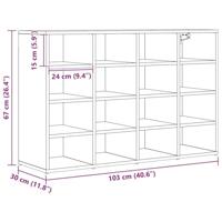 Schoenenkast met plank Oud Hout 103 x 30 x 67 cm Bewerkt hout - thumbnail