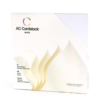 American Crafts • cardstock pack 30,5x30,5cm 60pcs white