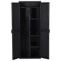 Tuinkast 65x45x172 cm PP rattan zwart - thumbnail