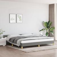 Bedframe met hoofdeinde stof donkergrijs 200x200 cm - thumbnail
