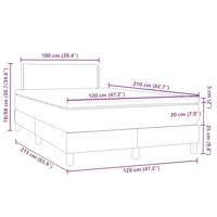 Boxspring met matras en LED fluweel donkerblauw 120x210 cm - thumbnail