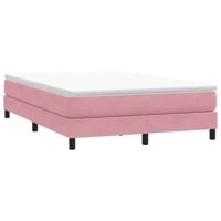 Boxspring zonder matras fluweel roze 160x210 cm - thumbnail