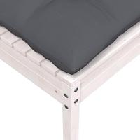 Tuinvoetenbank met antracietkleurig kussen grenenhout wit - thumbnail