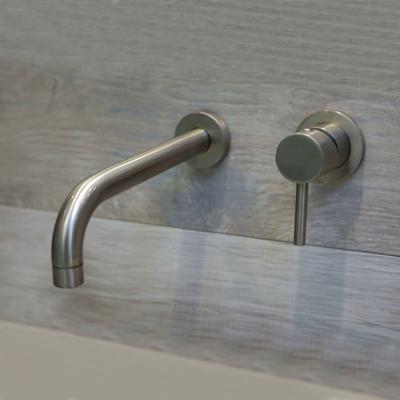 Wastafelmengkraan Luca Sanitair Bongio Inbouw 16 cm Uitloop RVS Look Luca Sanitair