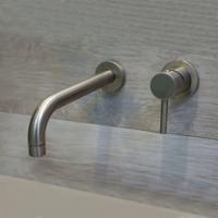 Wastafelmengkraan Luca Sanitair Bongio Inbouw 16 cm Uitloop RVS Look Luca Sanitair - thumbnail