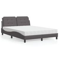 Bedframe zonder matras "Zadar" kunstleer grijs 140x190 cm - thumbnail