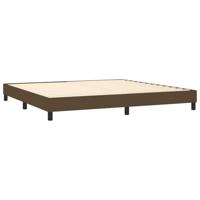 Boxspring met matras stof donkerbruin 200x200 cm - thumbnail