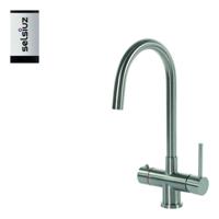 Selsiuz Inox kokend water kraan met single boiler en C-uitloopkraan inox - thumbnail