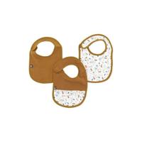 Verpakking van 3 slabbetjes - DOMIVA - 6-12 maanden - Katoenen gaas - Karamelprint op het water - thumbnail