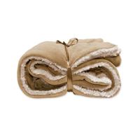 Unique Living Unique Living Lars coral fleece/suede plaid 150x200cm Honey - thumbnail