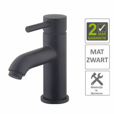 AQS Wastafelmengkraan Codos Laag Model Mat Zwart Boss & Wessing