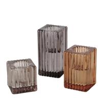 Boltze Home Kandelaar glas3-delig set h4-8cm - thumbnail