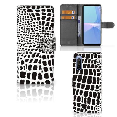 Sony Xperia 10 III | Telefoonhoesje | Met pasjeshouder | Slangenprint