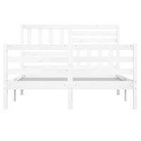 Bedframe massief hout wit 120x190 cm - thumbnail