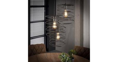 Livin24 Industriële Hanglamp Curl Charcoal 3-lichts Livin24 Industriële Hanglamp Curl Charcoal 3-lichts