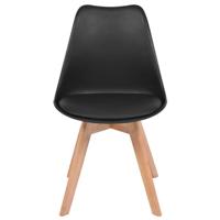 Eetkamerstoelen 4 st kunststof zwart - thumbnail