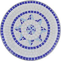 Bistrotafel 60 cm mozaek blauw en wit - thumbnail